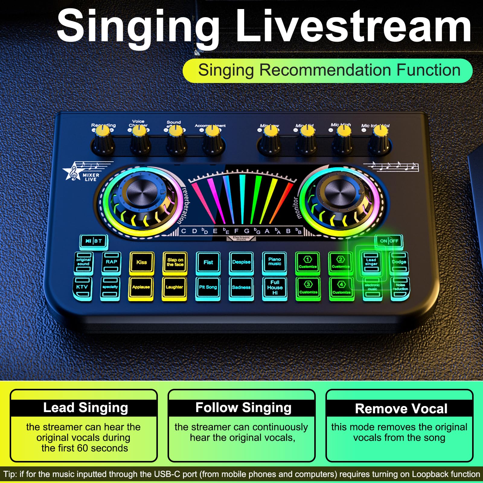 Amazon.com: Tenlamp X3 Gaming Audio Mixer, Live Sound Card with